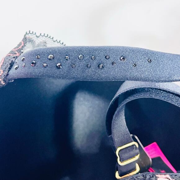 La Senza Bra Lot 2 Size 34DD Pink Black Padded Sheer Underwire Push Up Lace New - Picture 6 of 16